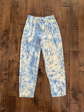 Rachel Comey Blue and White Tie-Dye Jeans 90’s Style